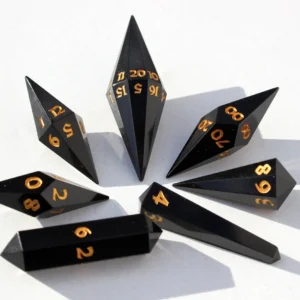 Black Crystals DnD Dice Set